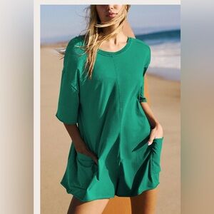 FP Movement Hot Shot Tee Romper in Heritage Green